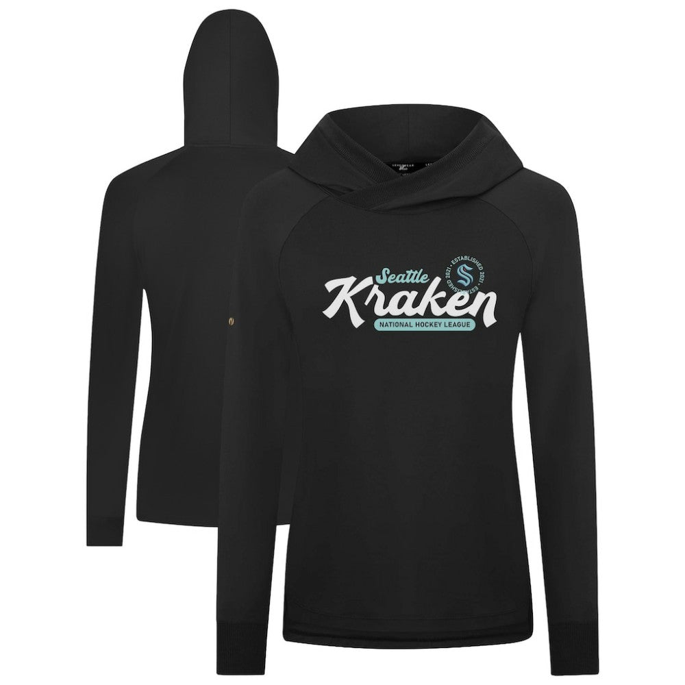 Seattle Kraken Levelwear Women's Slender Monument Raglan Pullover Hoodie - Black - NHL