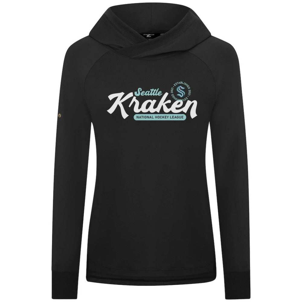 Seattle Kraken Levelwear Women's Slender Monument Raglan Pullover Hoodie - Black - NHL