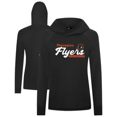 Philadelphia Flyers Levelwear Women's Slender Monument Raglan Pullover Hoodie - Black - NHL