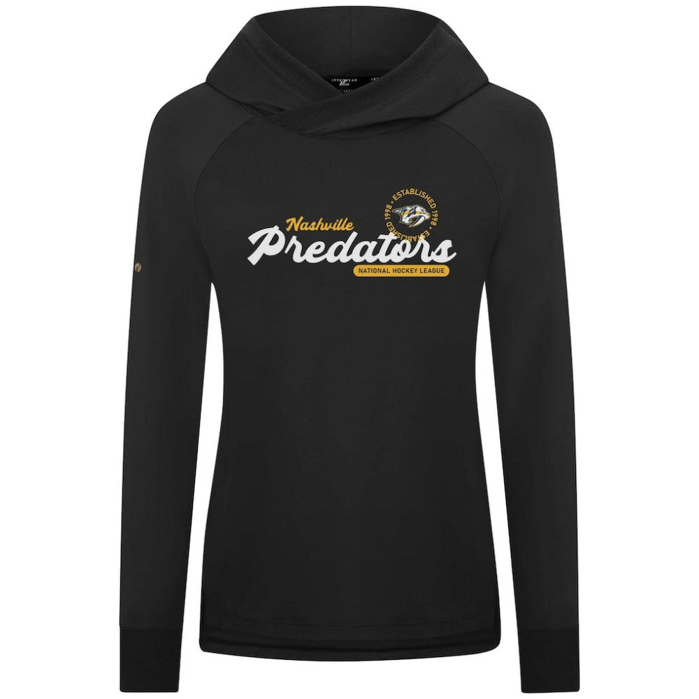 Nashville Predators Levelwear Women's Slender Monument Raglan Pullover Hoodie - Black - NHL