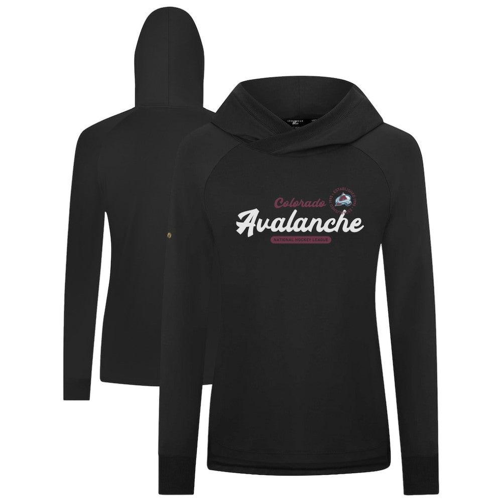 Colorado Avalanche Levelwear Women's Slender Monument Raglan Pullover Hoodie - Black - NHL
