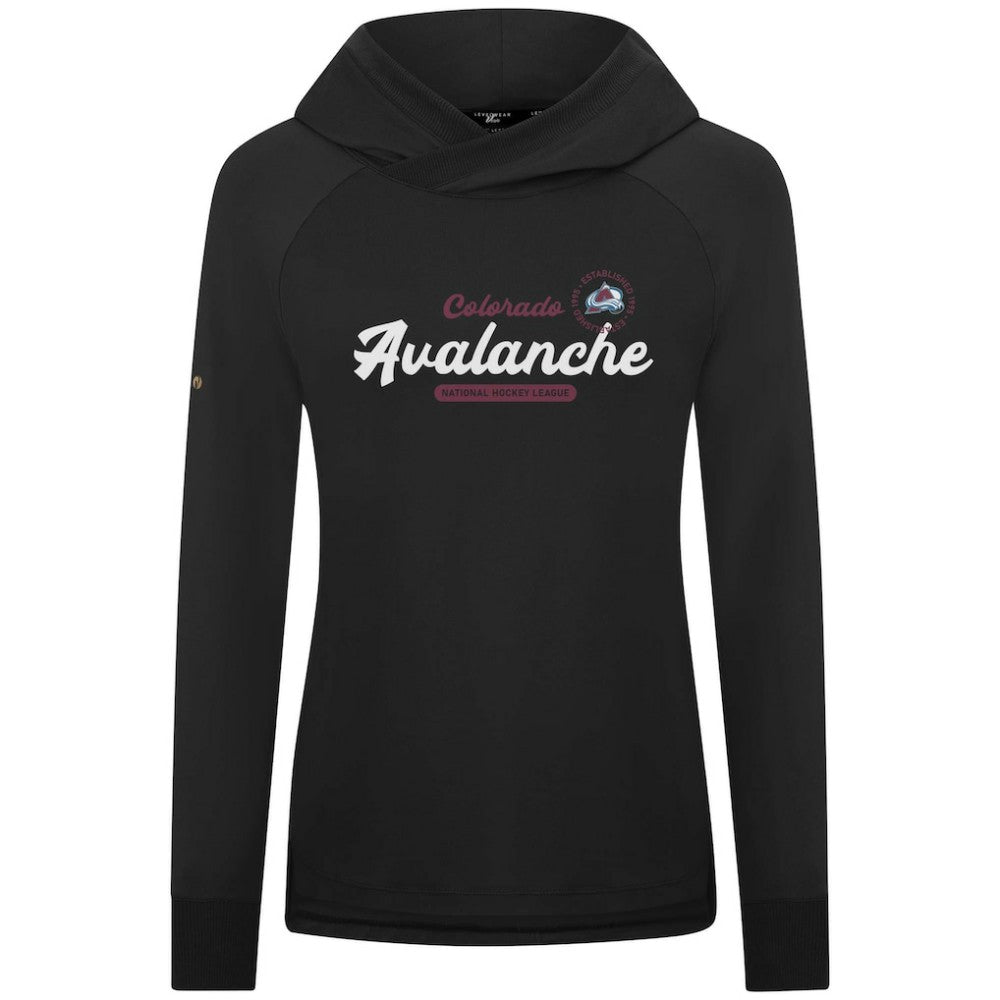Colorado Avalanche Levelwear Women's Slender Monument Raglan Pullover Hoodie - Black - NHL