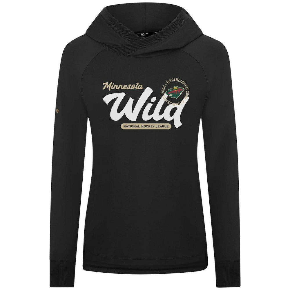 Minnesota Wild Levelwear Women's Slender Monument Raglan Pullover Hoodie - Black - NHL