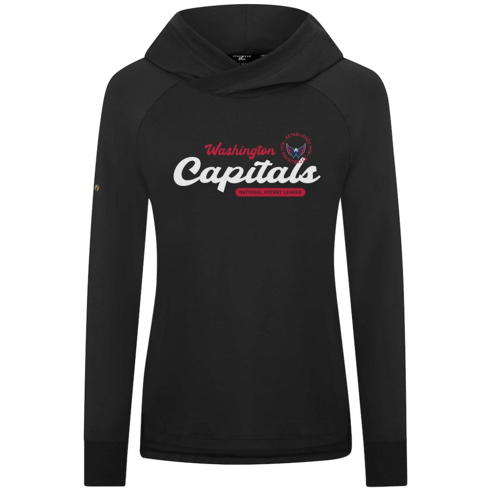 Washington Capitals Levelwear Women's Slender Monument Raglan Pullover Hoodie - Black - NHL
