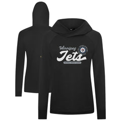 Winnipeg Jets Levelwear Women's Slender Monument Raglan Pullover Hoodie - Black - NHL