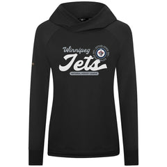Winnipeg Jets Levelwear Women's Slender Monument Raglan Pullover Hoodie - Black - NHL
