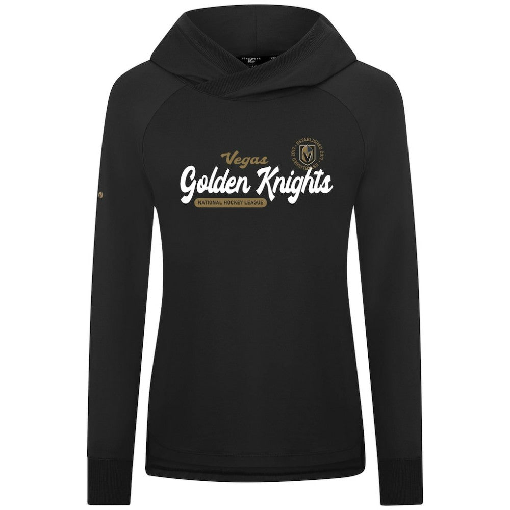 Vegas Golden Knights Levelwear Women's Slender Monument Raglan Pullover Hoodie - Black - NHL
