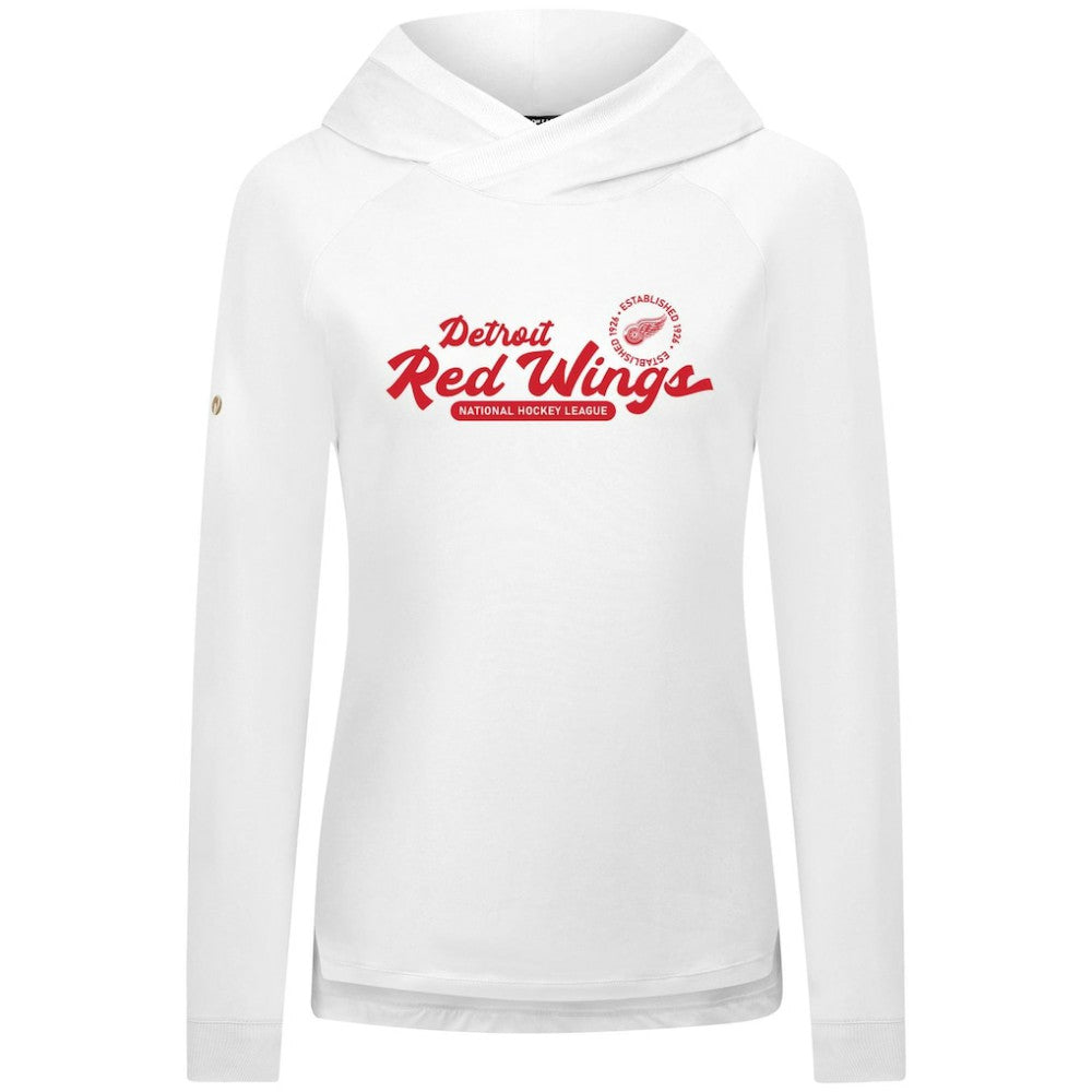 Detroit Red Wings Levelwear Women's Slender Monument Raglan Pullover Hoodie - White - NHL
