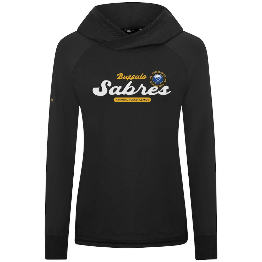 Buffalo Sabres Levelwear Women's Slender Monument Raglan Pullover Hoodie - Black - NHL