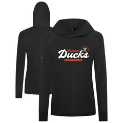 Anaheim Ducks Levelwear Women's Slender Monument Raglan Pullover Hoodie - Black - NHL
