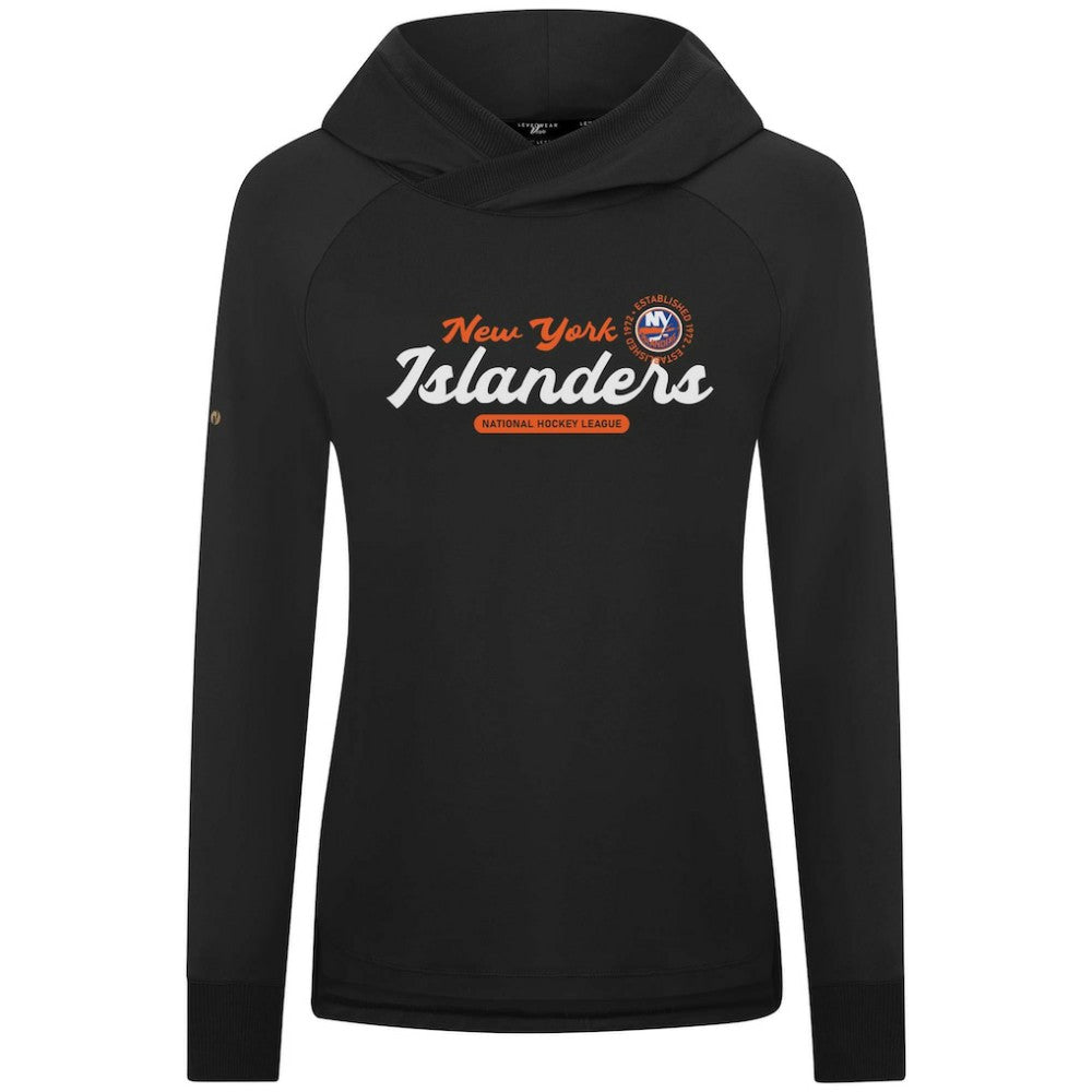 New York Islanders Levelwear Women's Slender Monument Raglan Pullover Hoodie - Black - NHL