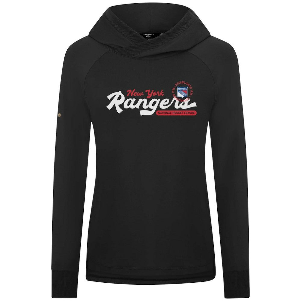New York Rangers Levelwear Women's Slender Monument Raglan Pullover Hoodie - Black - NHL