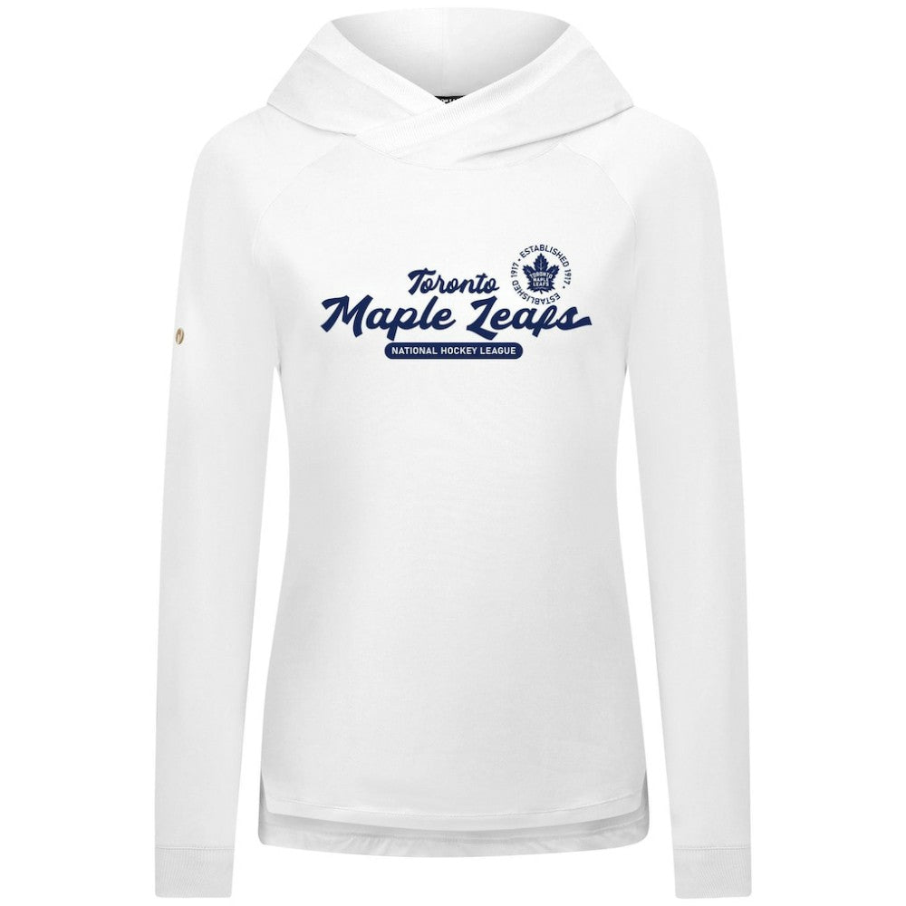 Toronto Maple Leafs Levelwear Women's Slender Monument Raglan Pullover Hoodie - White - NHL