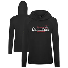Montreal Canadiens Levelwear Women's Slender Monument Raglan Pullover Hoodie - Black - NHL
