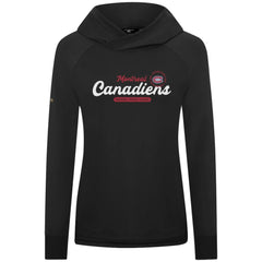 Montreal Canadiens Levelwear Women's Slender Monument Raglan Pullover Hoodie - Black - NHL