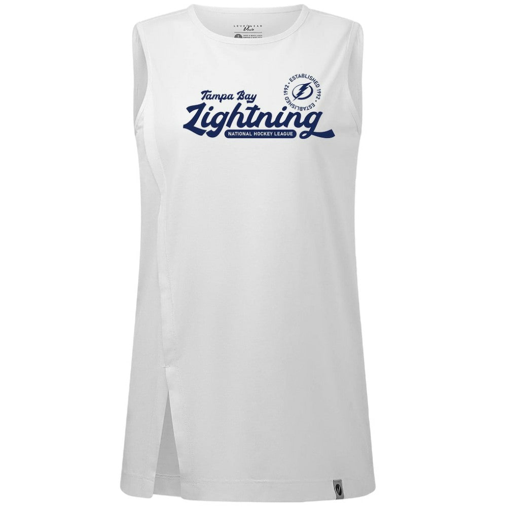 Tampa Bay Lightning Levelwear Women's Influx Monument Tank Top - White - NHL