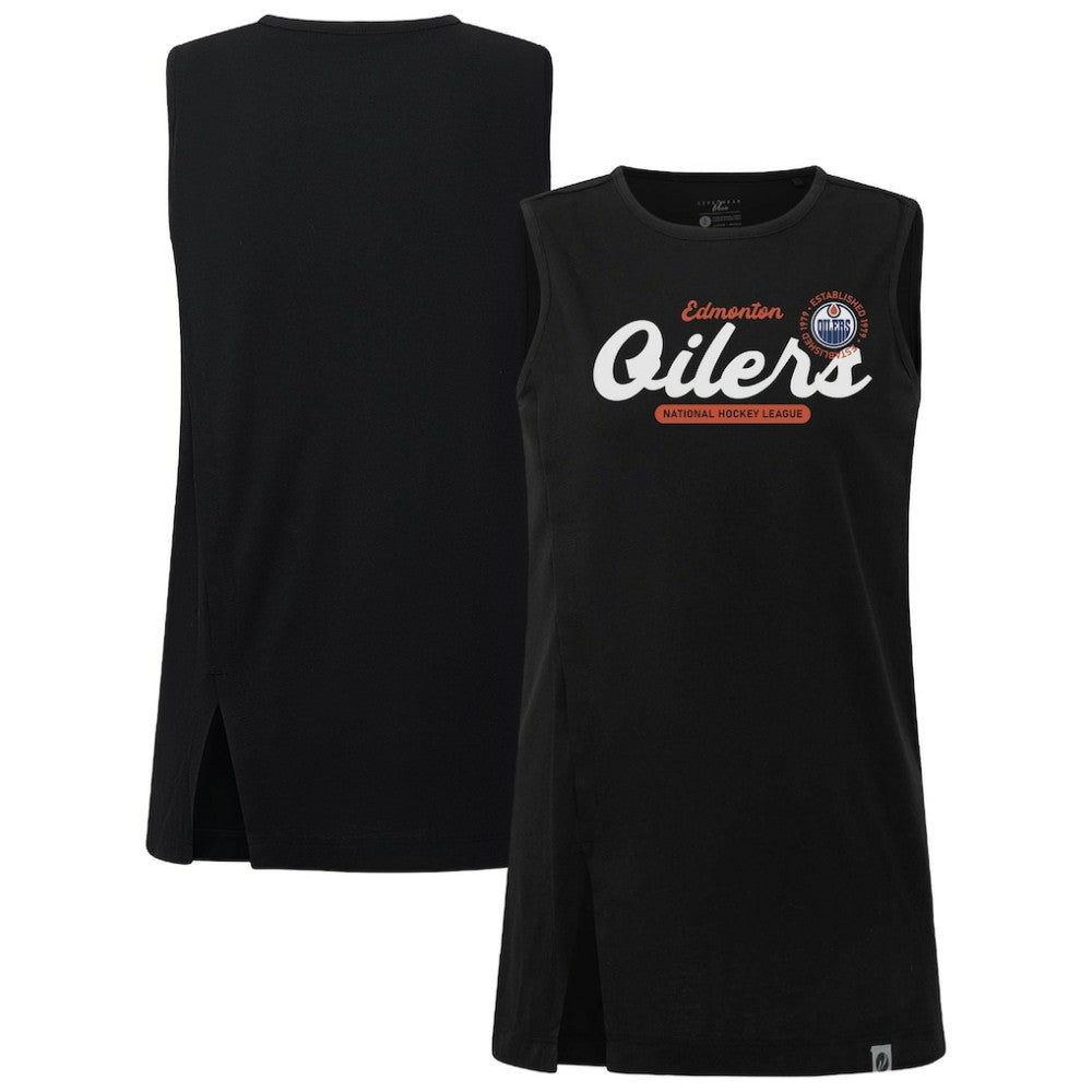 Edmonton Oilers Levelwear Women's Influx Monument Tank Top - Black - NHL