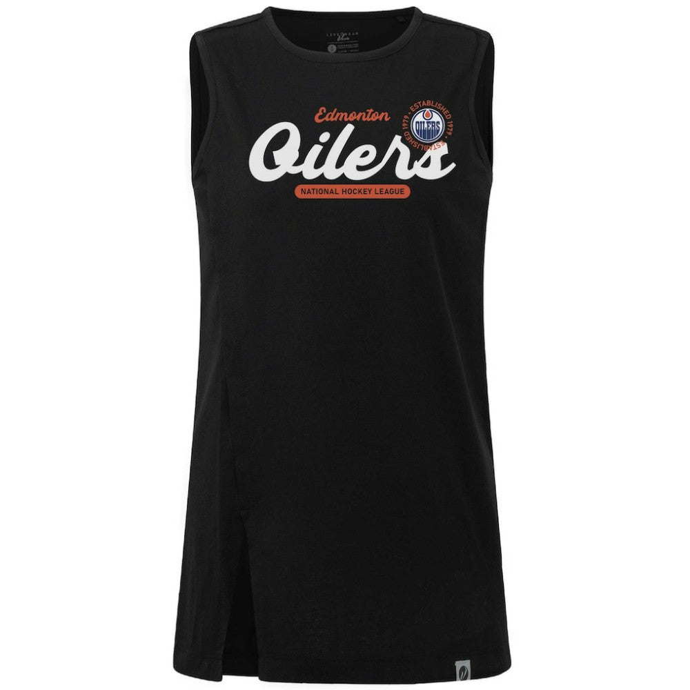 Edmonton Oilers Levelwear Women's Influx Monument Tank Top - Black - NHL