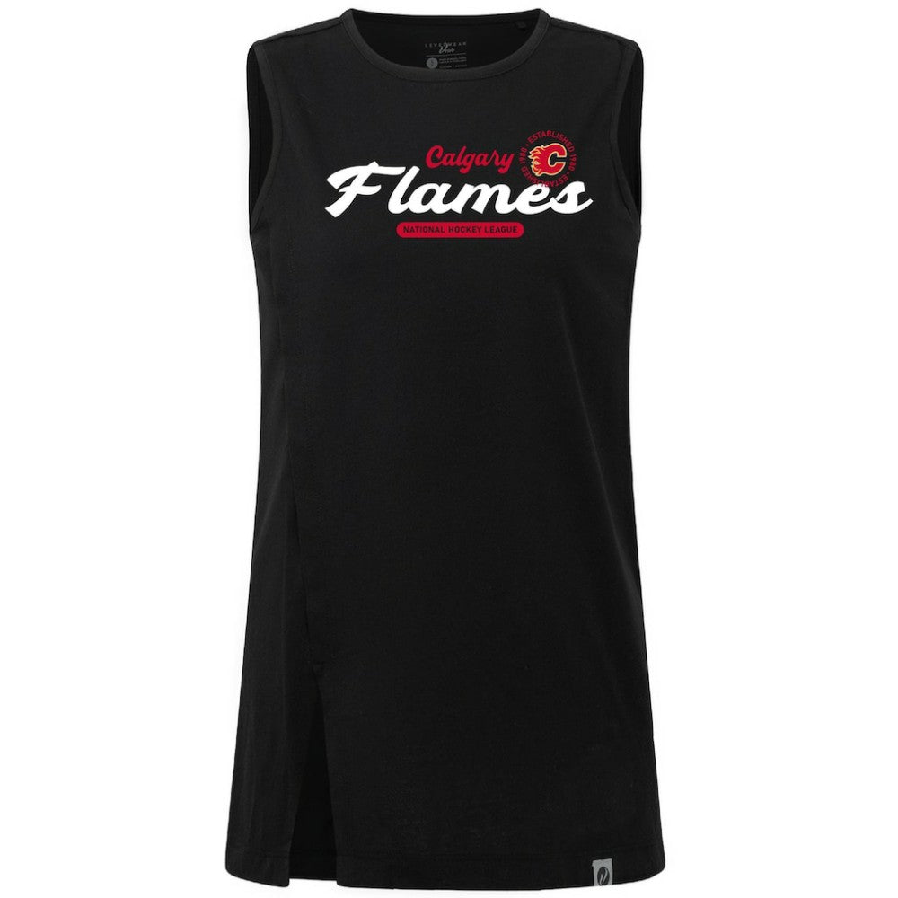Calgary Flames Levelwear Women's Influx Monument Tank Top - Black - NHL