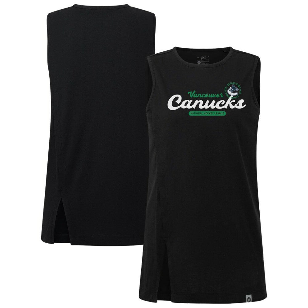 Vancouver Canucks Levelwear Women's Influx Monument Tank Top - Black - NHL