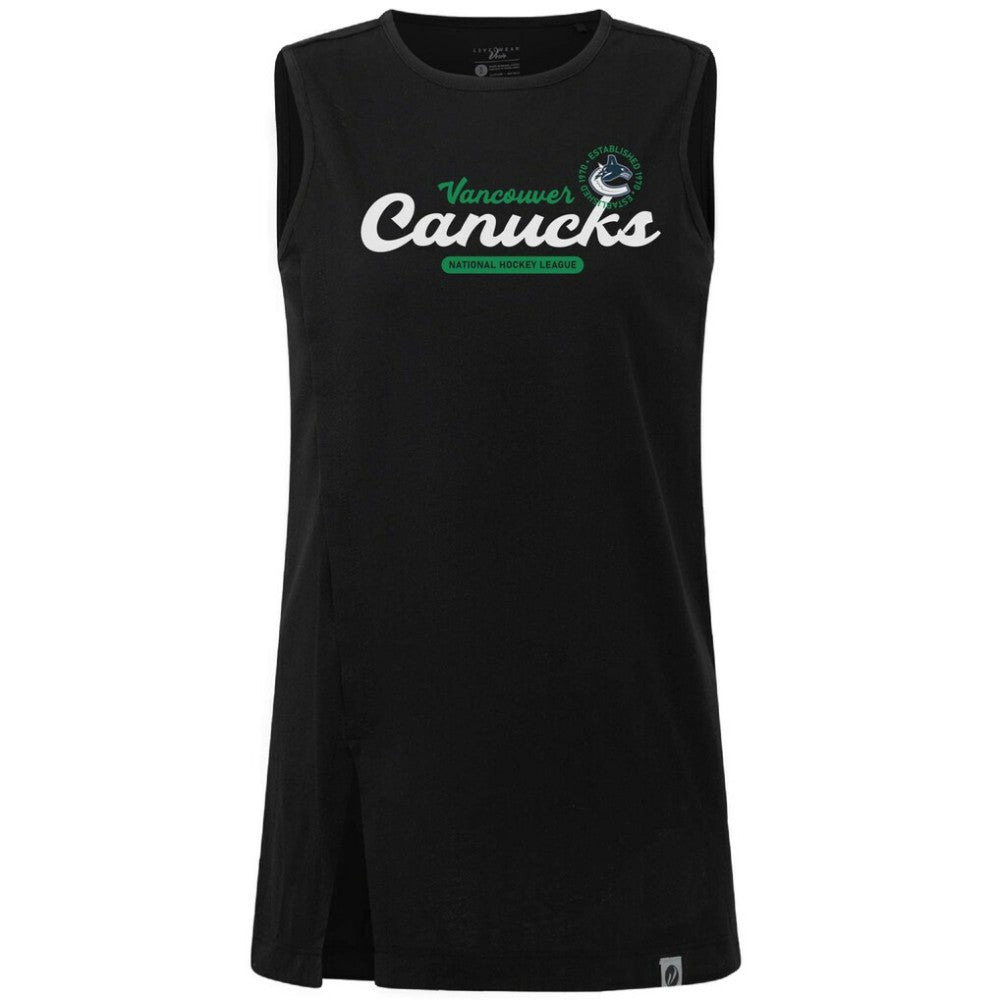 Vancouver Canucks Levelwear Women's Influx Monument Tank Top - Black - NHL