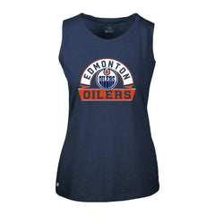 Edmonton Oilers Levelwear Women's Macy Banner Arch Tank Top - Navy - NHL
