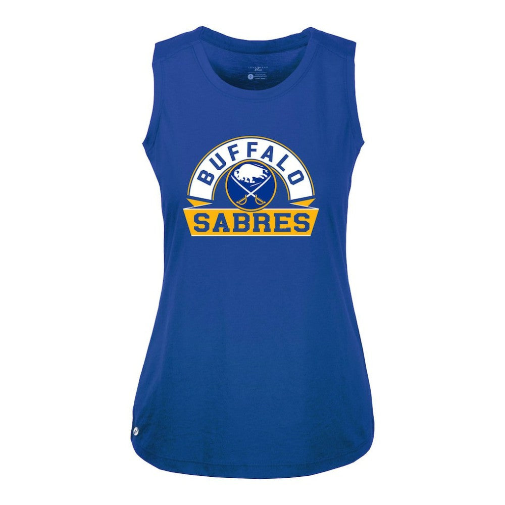 Buffalo Sabres Levelwear Women's Macy Banner Arch Tank Top - Royal - NHL