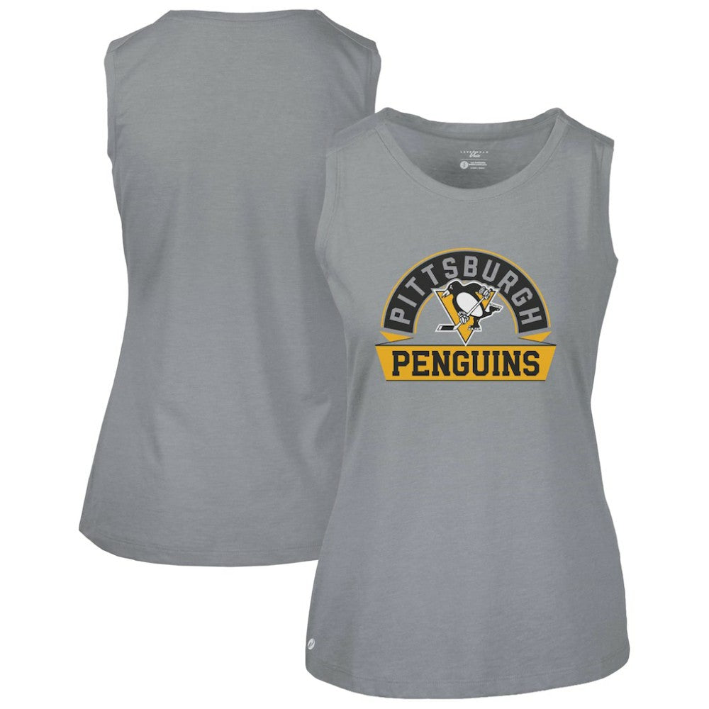 Pittsburgh Penguins Levelwear Women's Macy Banner Arch Tank Top - Gray - NHL