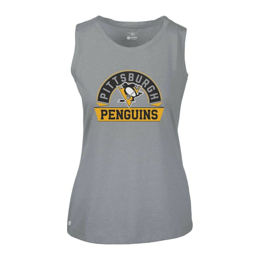Pittsburgh Penguins Levelwear Women's Macy Banner Arch Tank Top - Gray - NHL