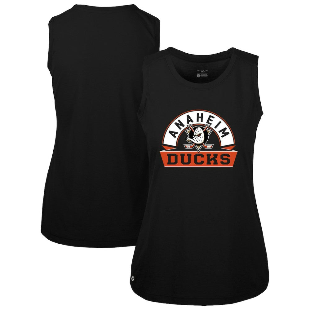 Anaheim Ducks Levelwear Women's Macy Banner Arch Tank Top - Black - NHL