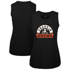 Anaheim Ducks Levelwear Women's Macy Banner Arch Tank Top - Black - NHL