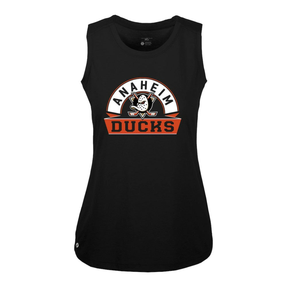 Anaheim Ducks Levelwear Women's Macy Banner Arch Tank Top - Black - NHL