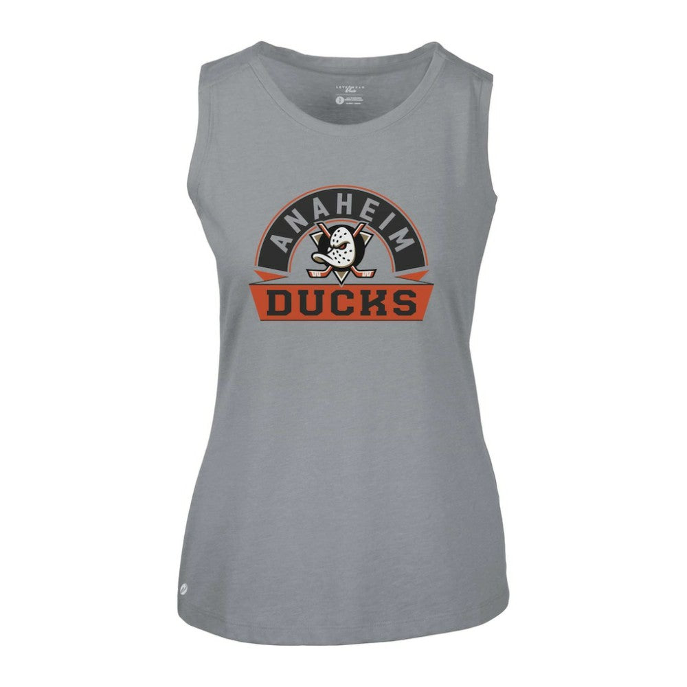 Anaheim Ducks Levelwear Women's Macy Banner Arch Tank Top - Gray - NHL