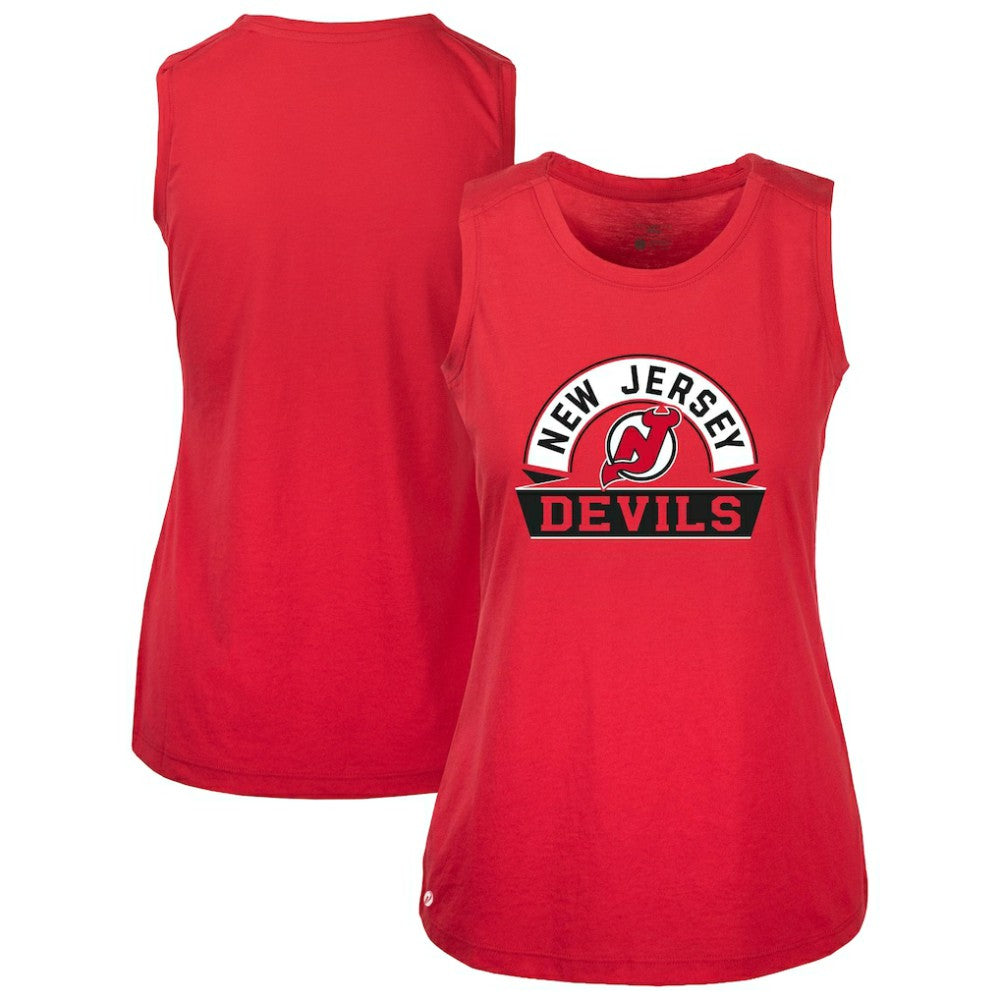 New Jersey Devils Levelwear Women's Macy Banner Arch Tank Top - Red - NHL