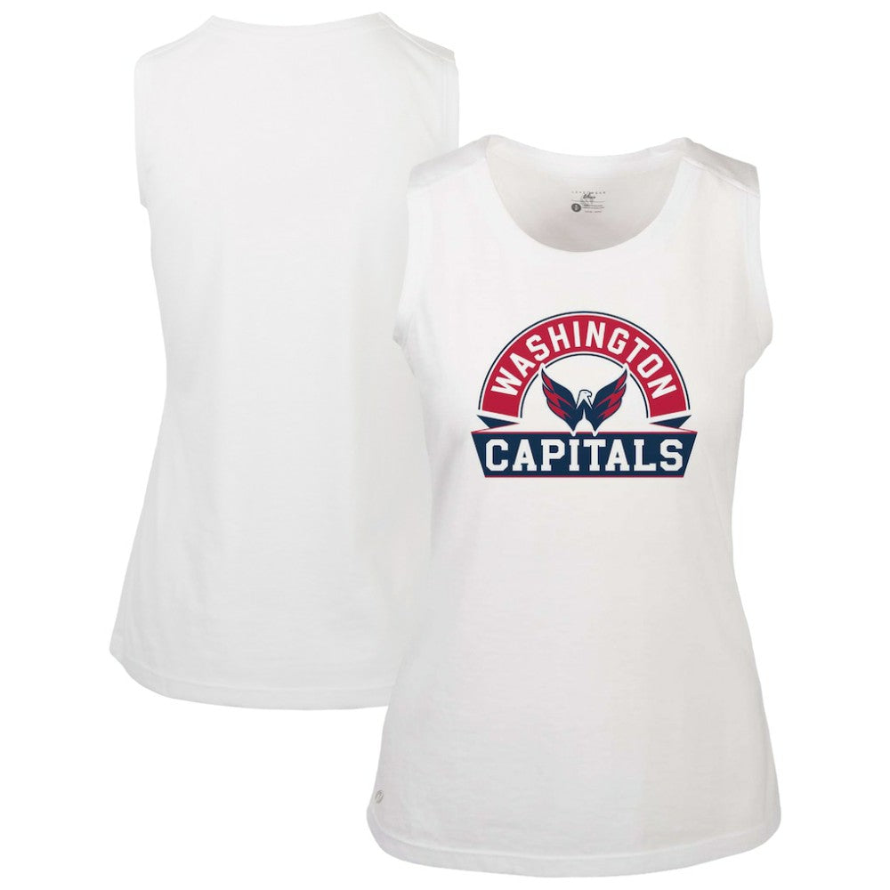 Washington Capitals Levelwear Women's Macy Banner Arch Tank Top - White - NHL