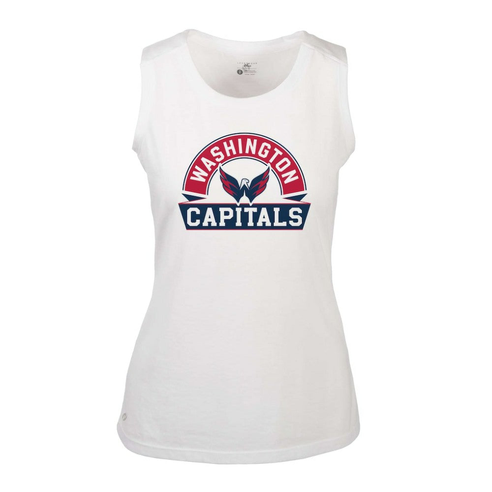 Washington Capitals Levelwear Women's Macy Banner Arch Tank Top - White - NHL