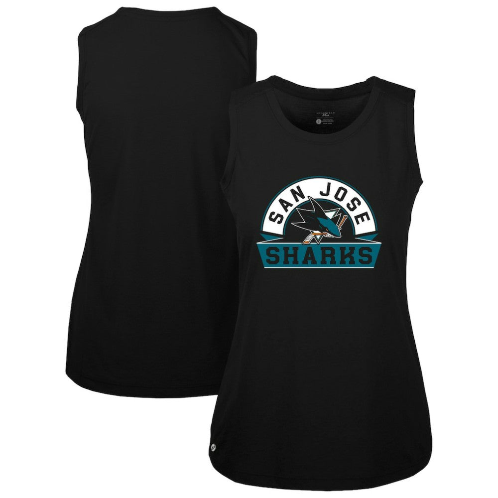 San Jose Sharks Levelwear Women's Macy Banner Arch Tank Top - Black - NHL