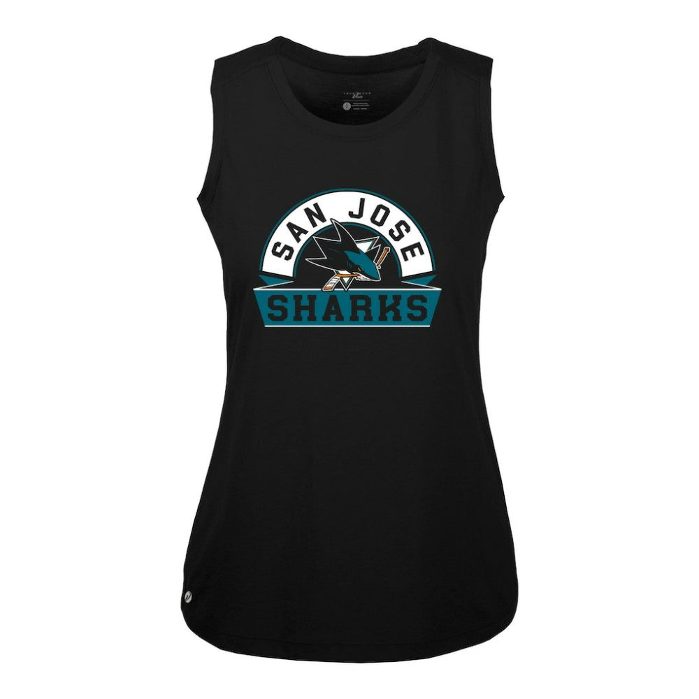 San Jose Sharks Levelwear Women's Macy Banner Arch Tank Top - Black - NHL