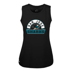 San Jose Sharks Levelwear Women's Macy Banner Arch Tank Top - Black - NHL