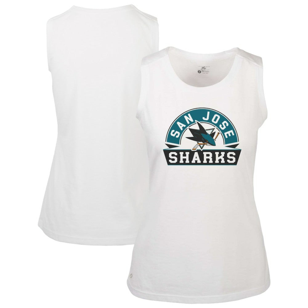 San Jose Sharks Levelwear Women's Macy Banner Arch Tank Top - White - NHL