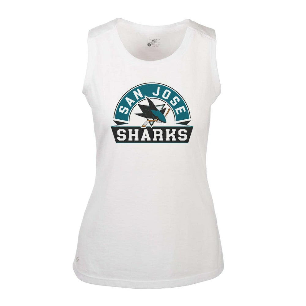 San Jose Sharks Levelwear Women's Macy Banner Arch Tank Top - White - NHL