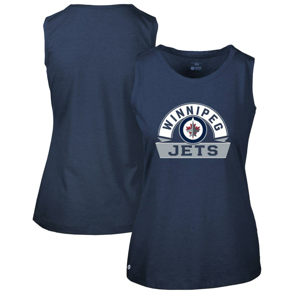 Winnipeg Jets Levelwear Women's Macy Banner Arch Tank Top - Navy - NHL