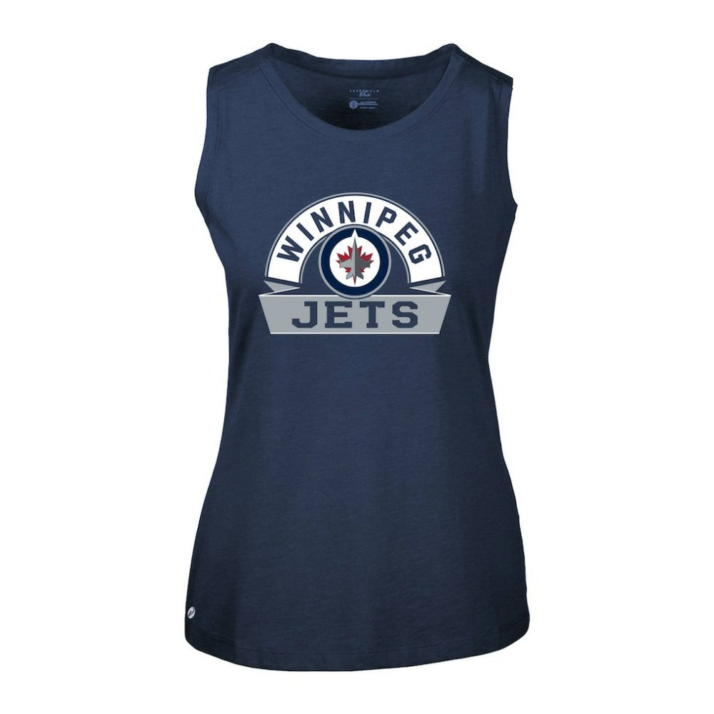 Winnipeg Jets Levelwear Women's Macy Banner Arch Tank Top - Navy - NHL