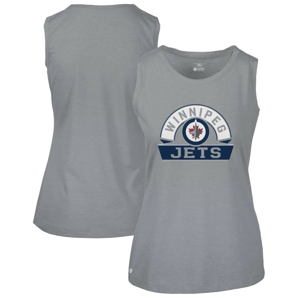 Winnipeg Jets Levelwear Women's Macy Banner Arch Tank Top - Gray - NHL