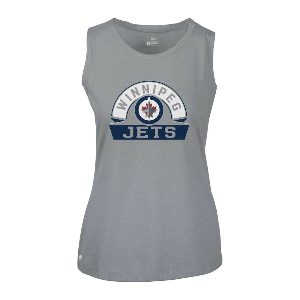 Winnipeg Jets Levelwear Women's Macy Banner Arch Tank Top - Gray - NHL