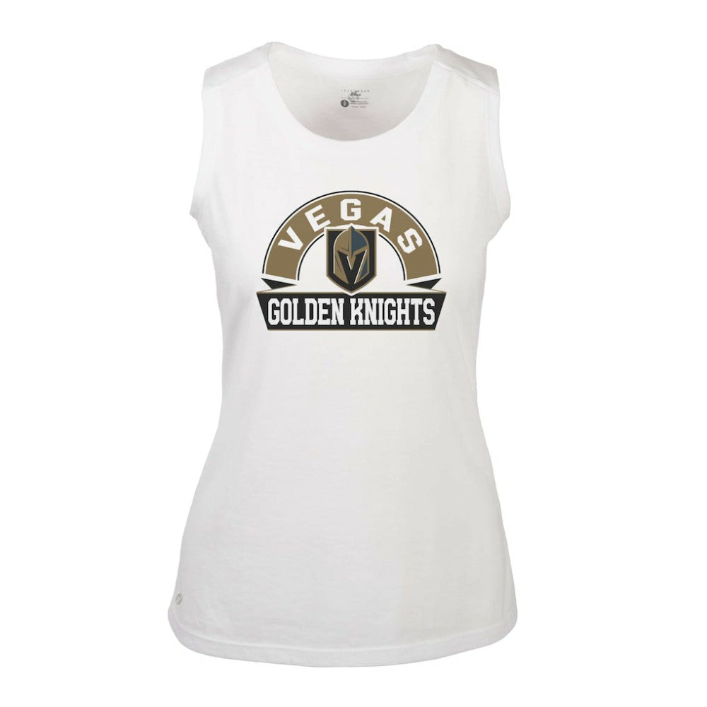 Vegas Golden Knights Levelwear Women's Macy Banner Arch Tank Top - White - NHL