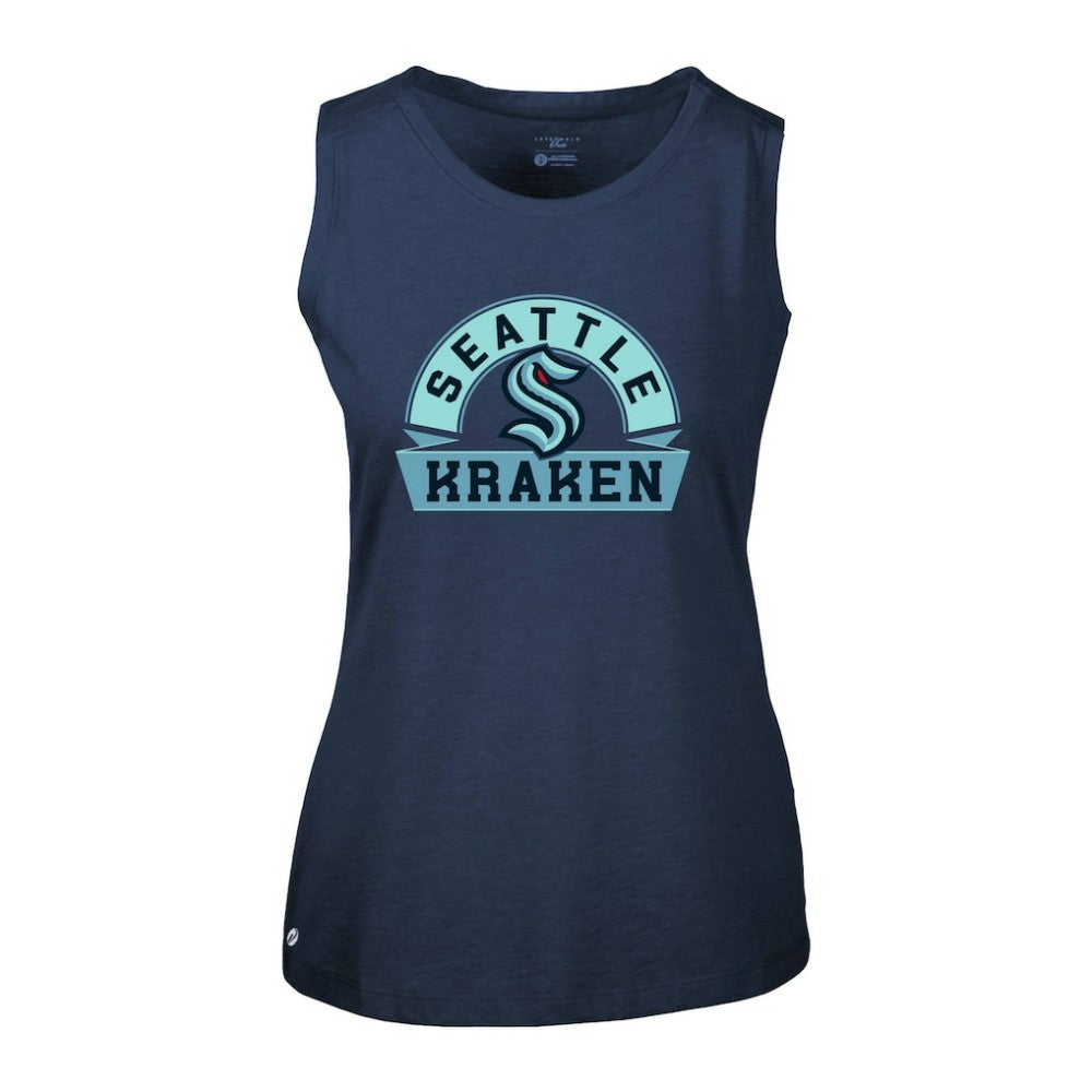 Seattle Kraken Levelwear Women's Macy Banner Arch Tank Top - Deep Sea Blue - NHL