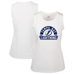 Tampa Bay Lightning Levelwear Women's Macy Banner Arch Tank Top - White - NHL