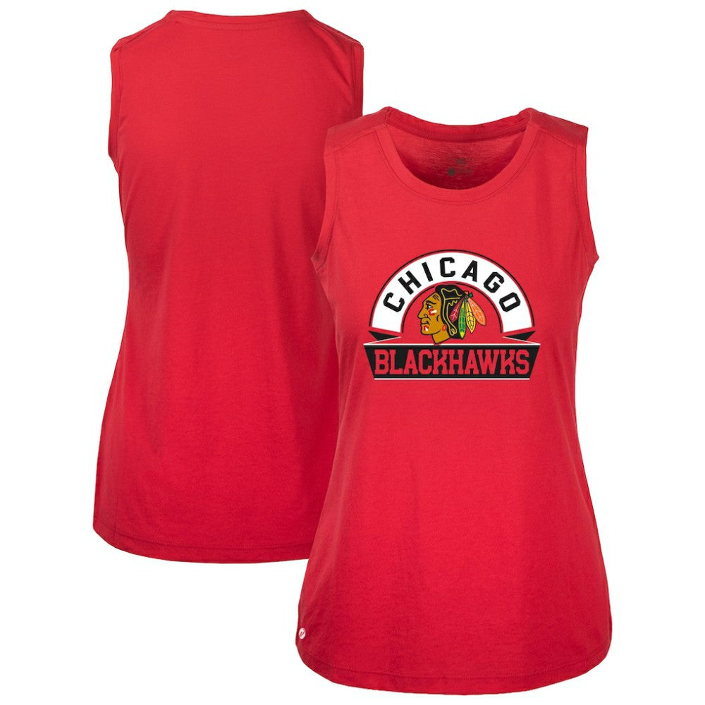 Chicago Blackhawks Levelwear Women's Macy Banner Arch Tank Top - Red - NHL