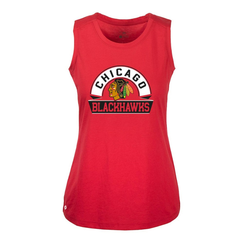 Chicago Blackhawks Levelwear Women's Macy Banner Arch Tank Top - Red - NHL